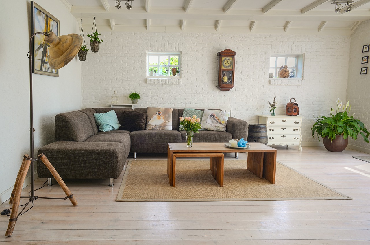 Fully furnished interior of a modern living room