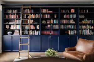 Photo of a book shelves with latter