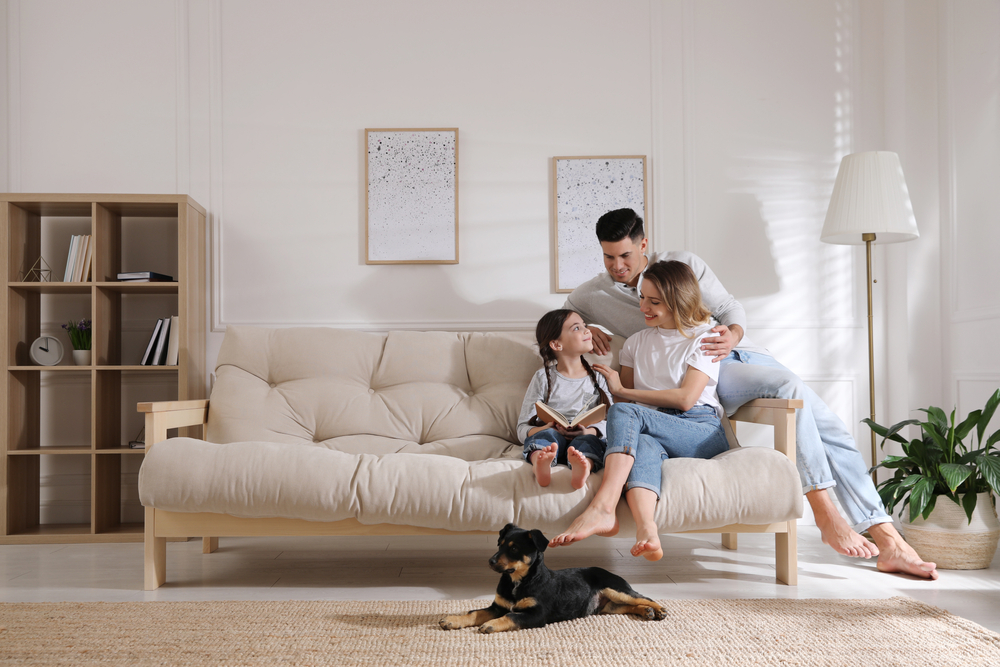 Photo of Happy Family on Sofa